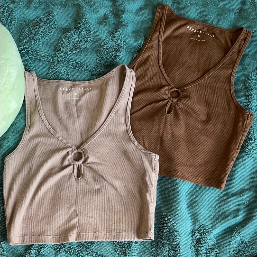 Aéropostale Tan & Brown Tank